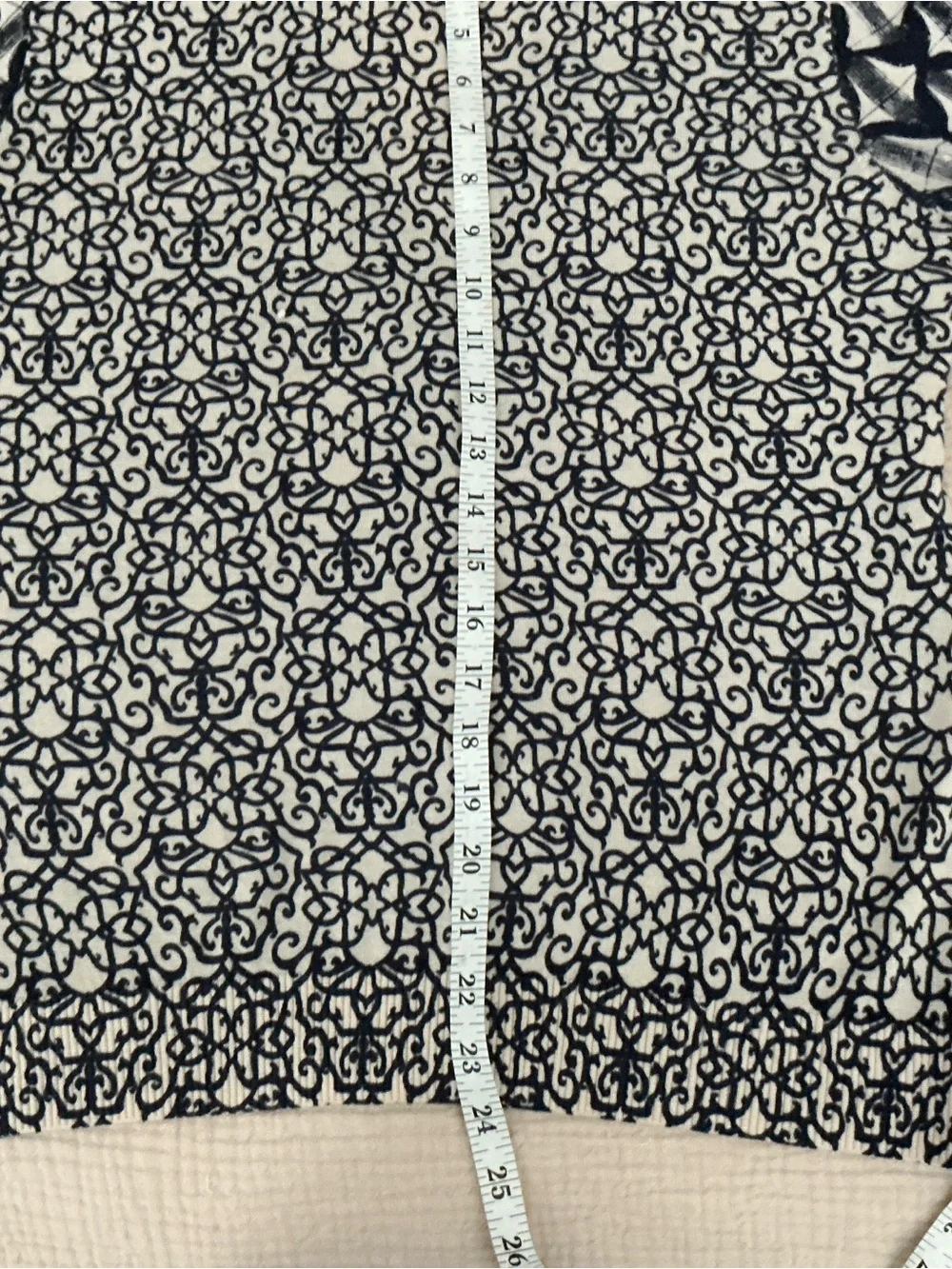 TORY BURCH Classic Blue Floral Mixed-Print V-Neck Cardigan Sz M